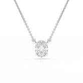 1 CT Oval Lab Grown Diamond Solitaire Pendant